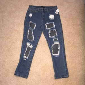Mom mesh denim jeans!!! NWT!!!!!